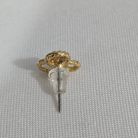 Petite Gold Toned Post Earrings Heart, Lovers Knot, Ripple - Set of 3 Pairs - Picture 3 of 7